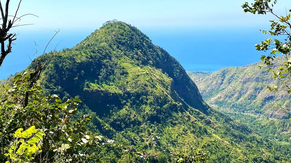 A forested peak on the walk up to Lahangan Sweet
