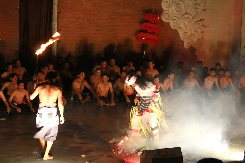 A fire dancer during the evening show at GWK