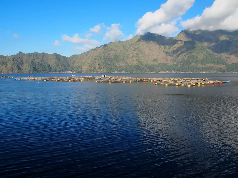 Lake Batur below the caldera wall