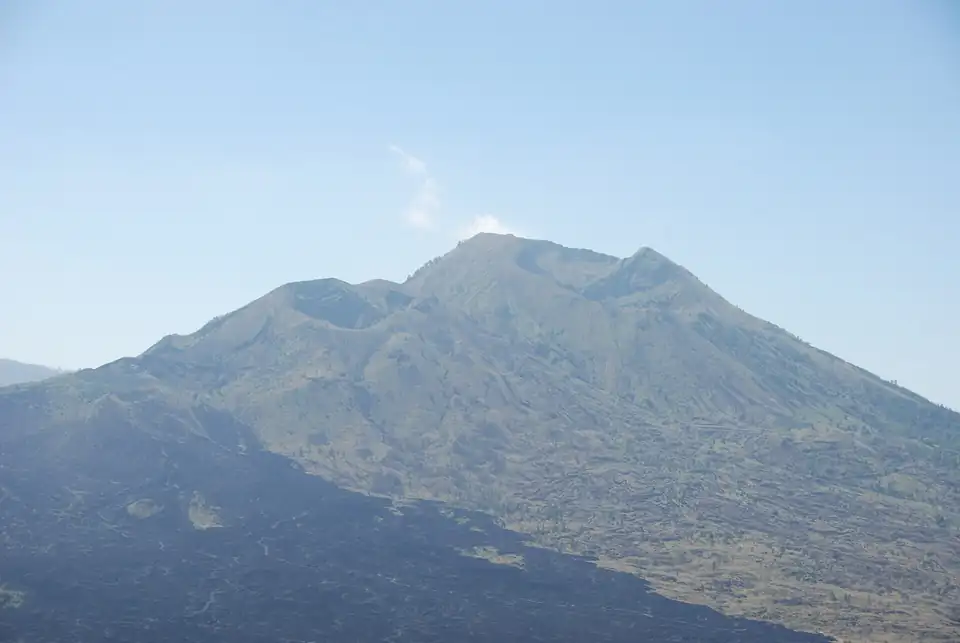 Mount Batur's cone from the caldera rim