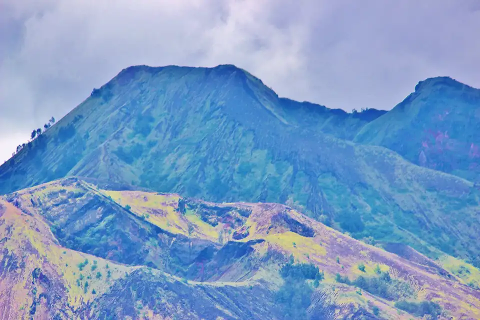 Mount Batur and the old lava flows
