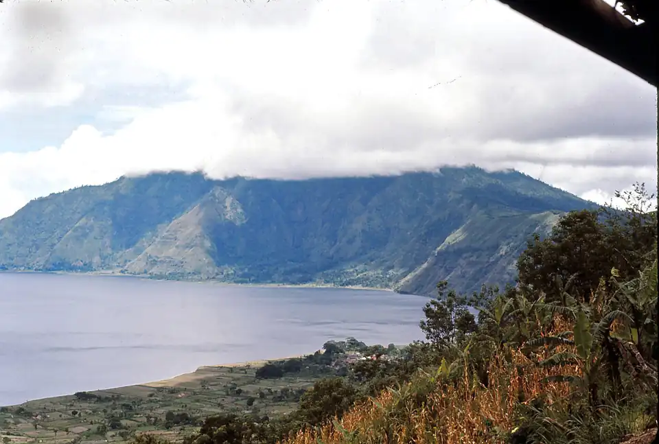 Lake Batur from Penelokan, photographed in 1971
