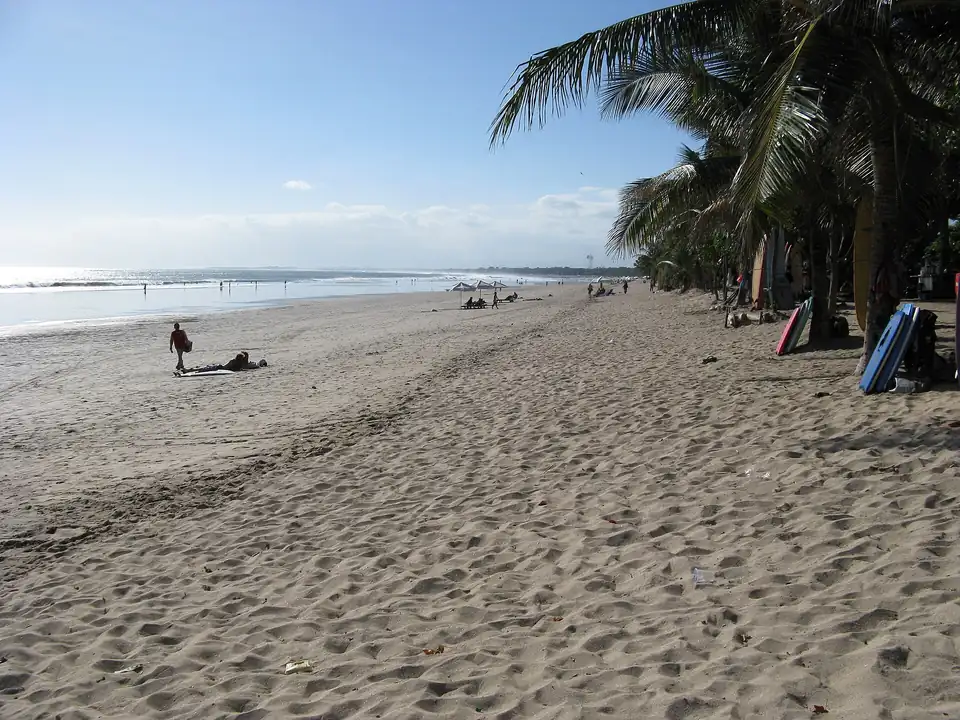 Legian Beach under palms