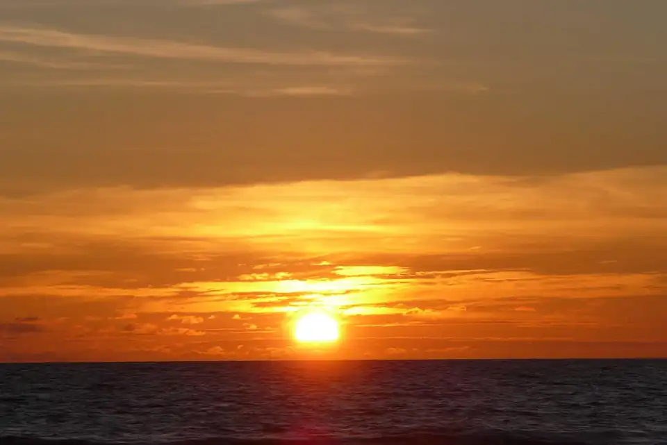 Sunset over the sea at Legian