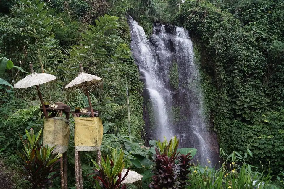 A waterfall in the forest near Munduk