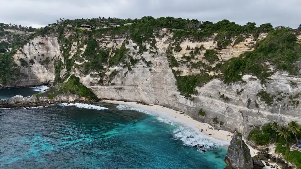 Diamond Beach's limestone headlands on the east coast of Nusa Penida
