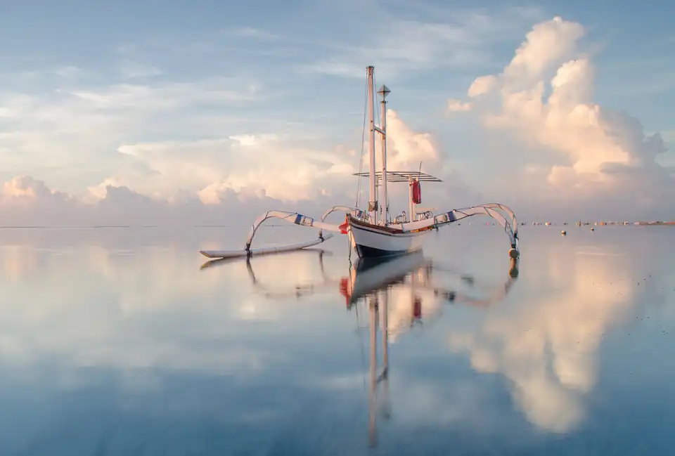Fishing boats and clouds off Sanur