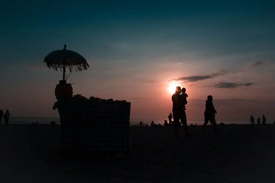 Sunset on the beach at Petitenget