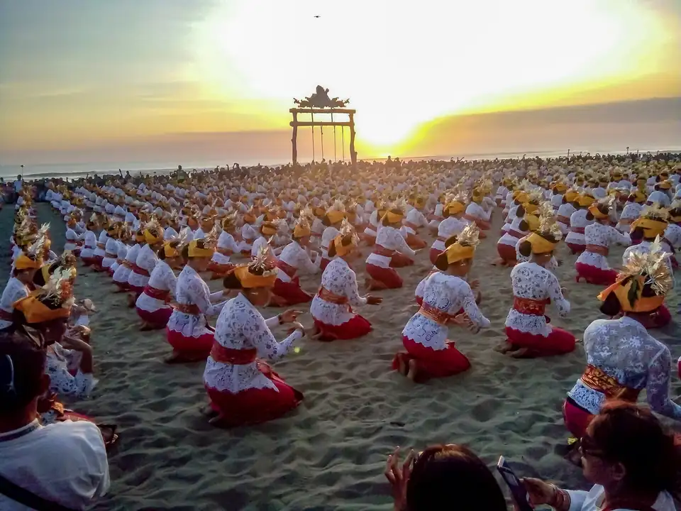 A dance performance on Seminyak beach
