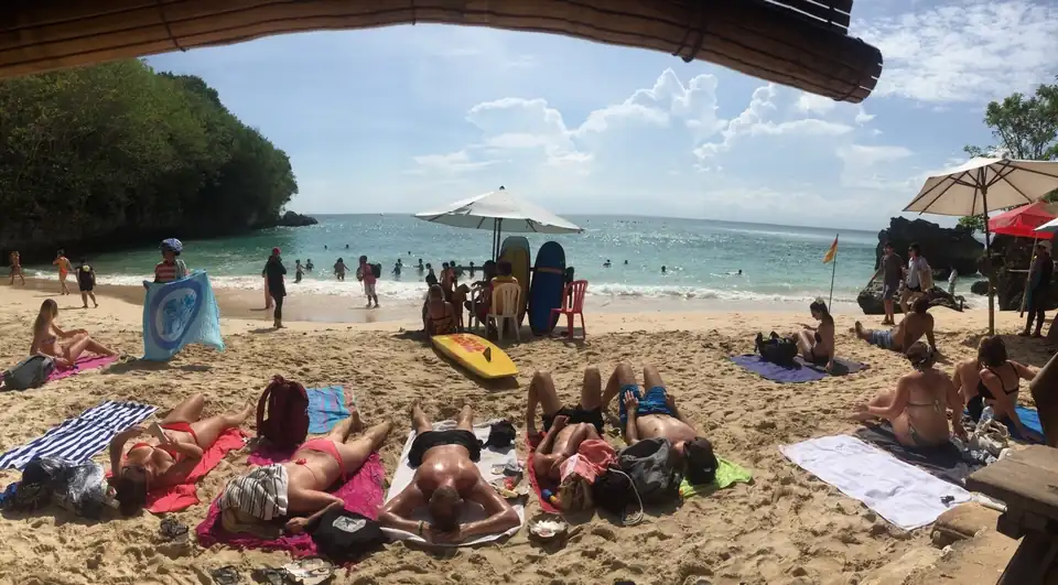 Padang Padang beach below the cliff