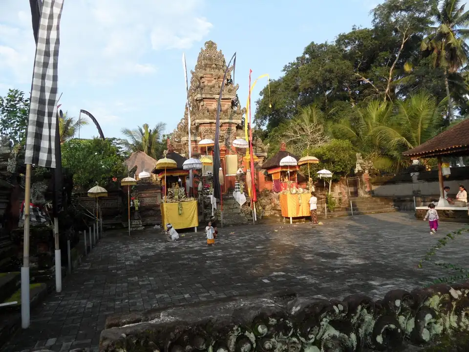 Shrines in a Balinese temple courtyard