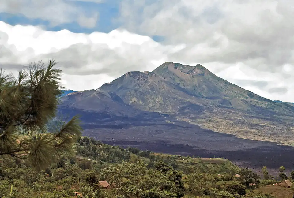 Mount Batur seen from Penelokan in 1971