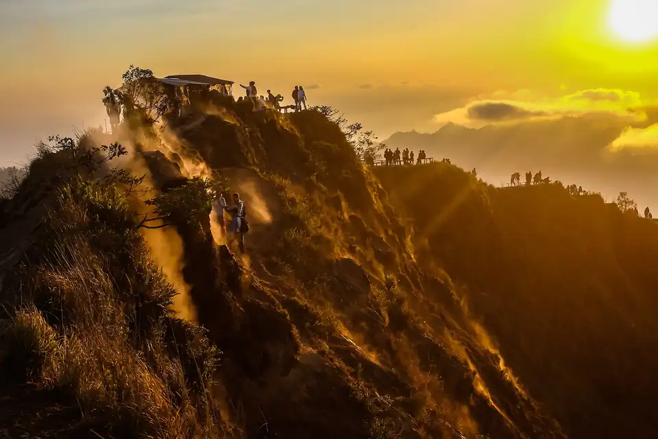 Early sun on the ridge of Mount Batur