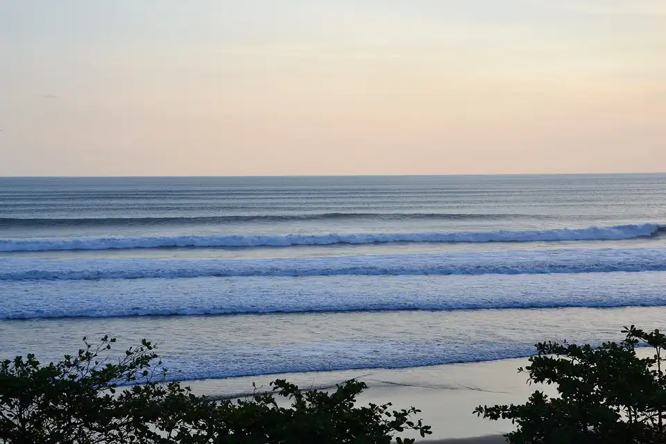 The surf at Seminyak seen from above