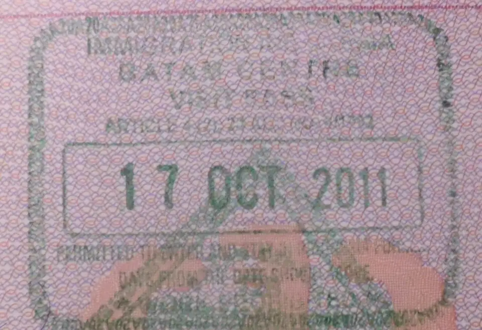 An Indonesian entry stamp in a passport