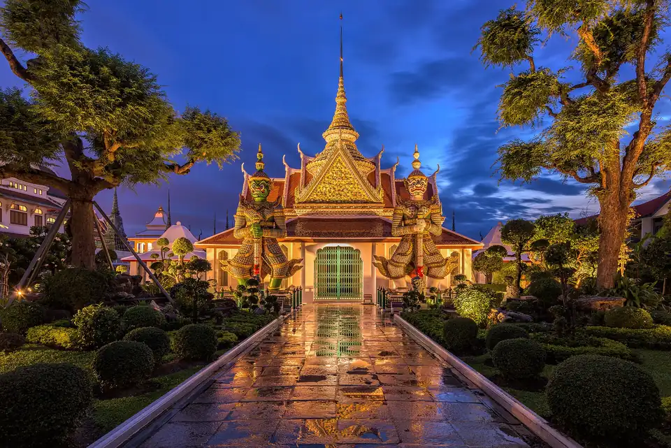 Wat Arun on the river in Bangkok