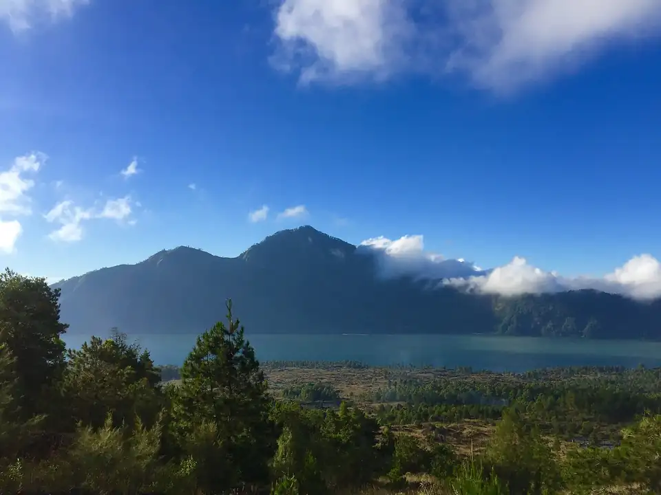 Mount Batur and the caldera from the Kintamani rim