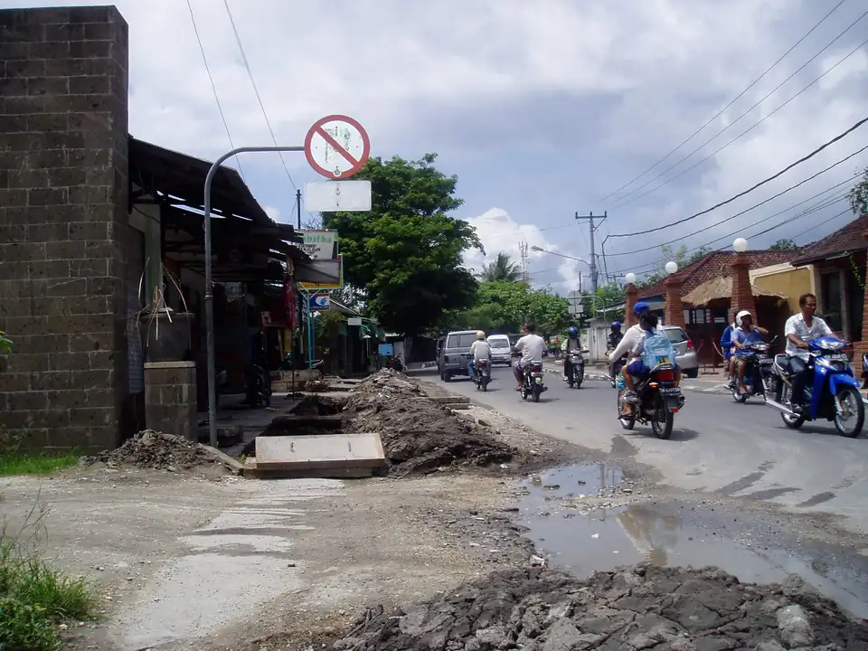 A narrow back street in Kuta