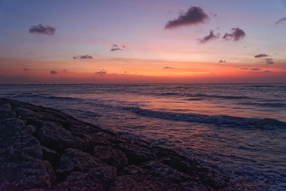The Bali Sea off Kuta in the last light after sunset