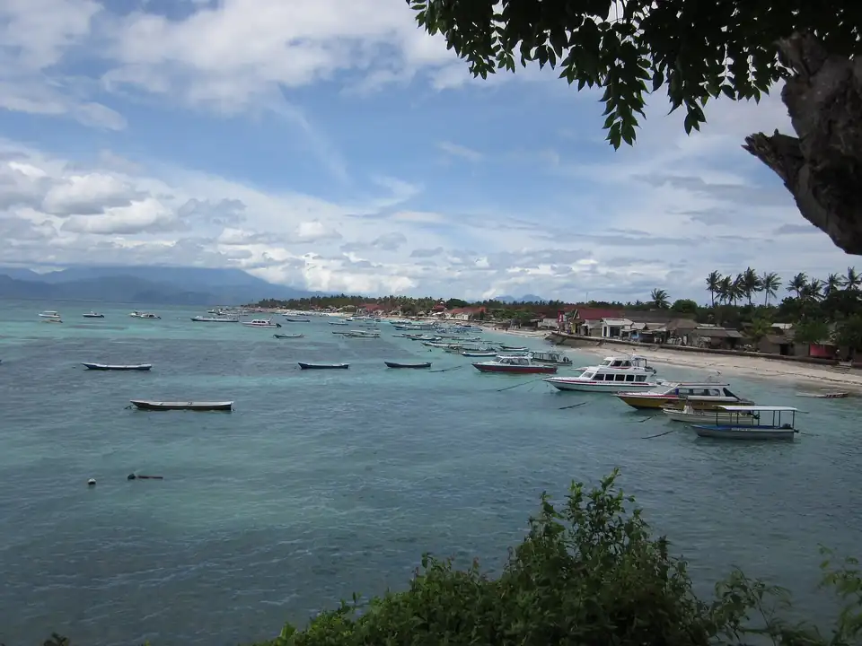 Boats off Jungutbatu Beach on Nusa Lembongan