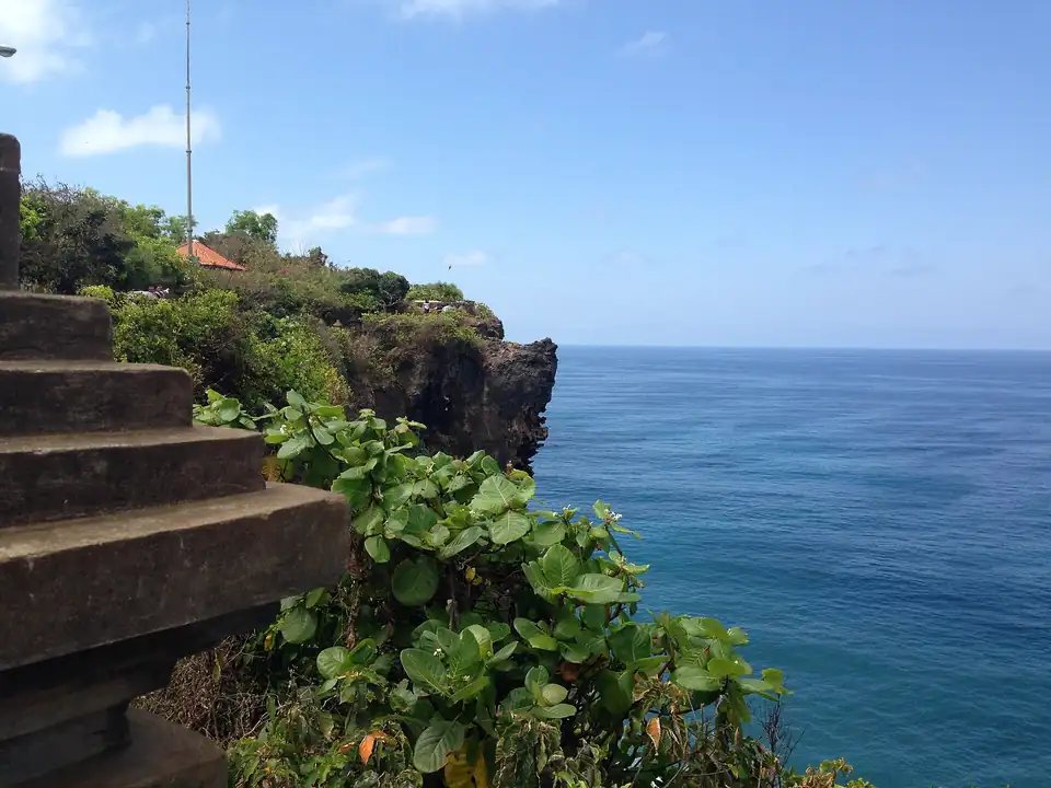 Steps down the limestone cliff on the Pecatu coast