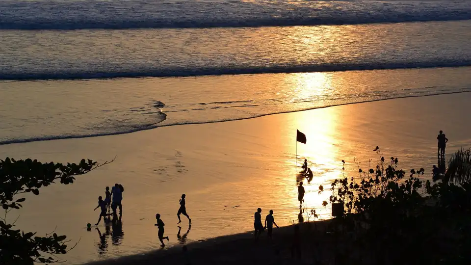 The southern coast near Kuta, close to the airport