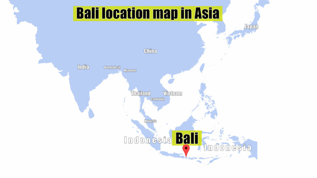 Bali location map in Asia with pinned location